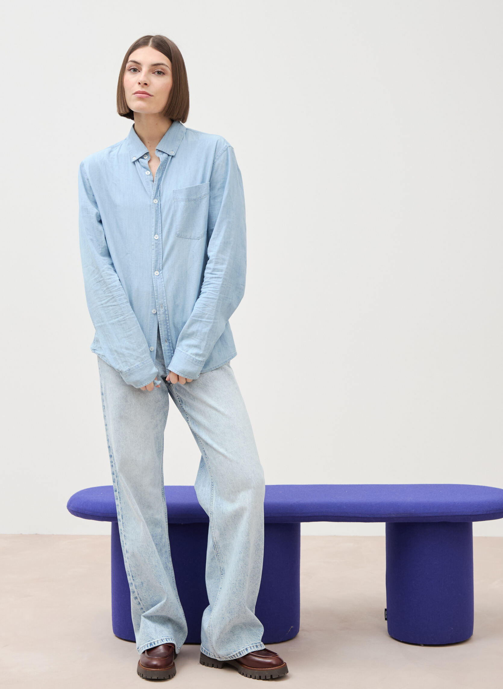 Jeans droit LISBOA-RELAX femme bleu Bonobo Jeans droit LISBOA-RELAX femme bleu Bleu clair