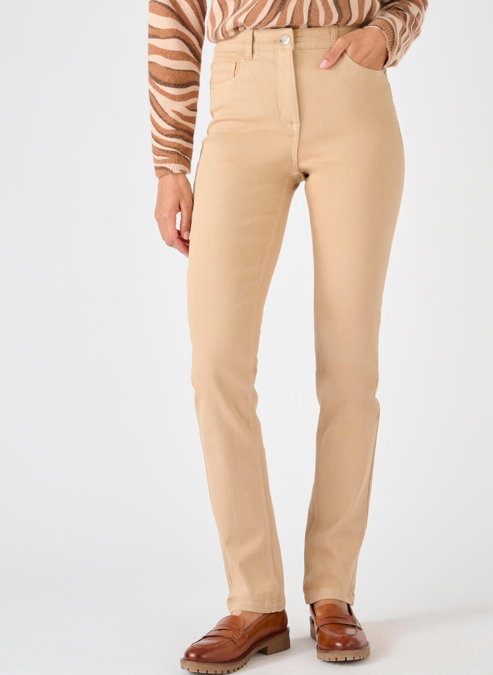 Jeans droit 84362 femme beige Damart Jeans droit 84362 femme beige Beige