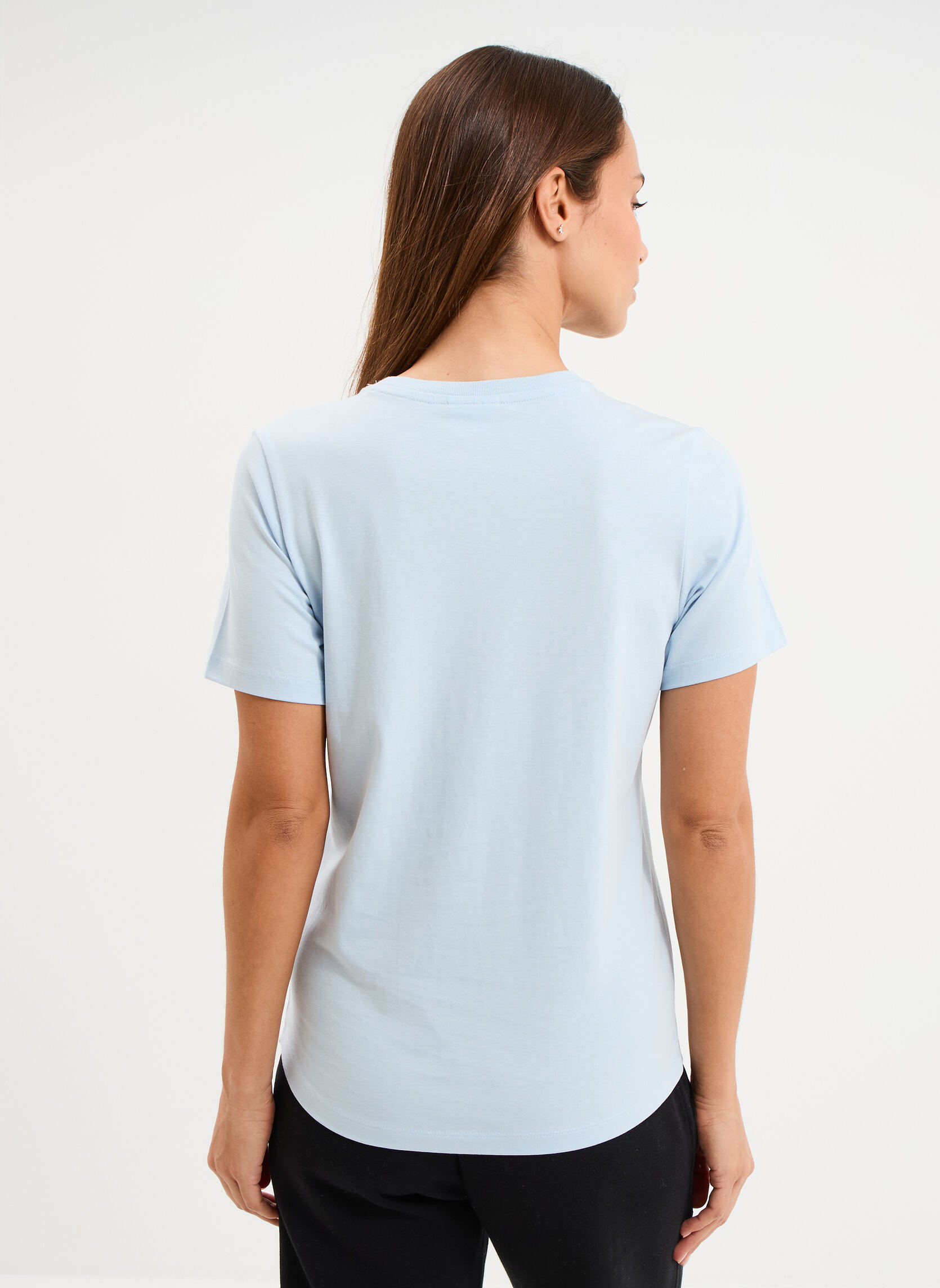 Tee-shirts CHAMP3_TEE_118408BS224 femme bleu Champion Tee-shirts CHAMP3_TEE_118408BS224 femme bleu Bleu clair