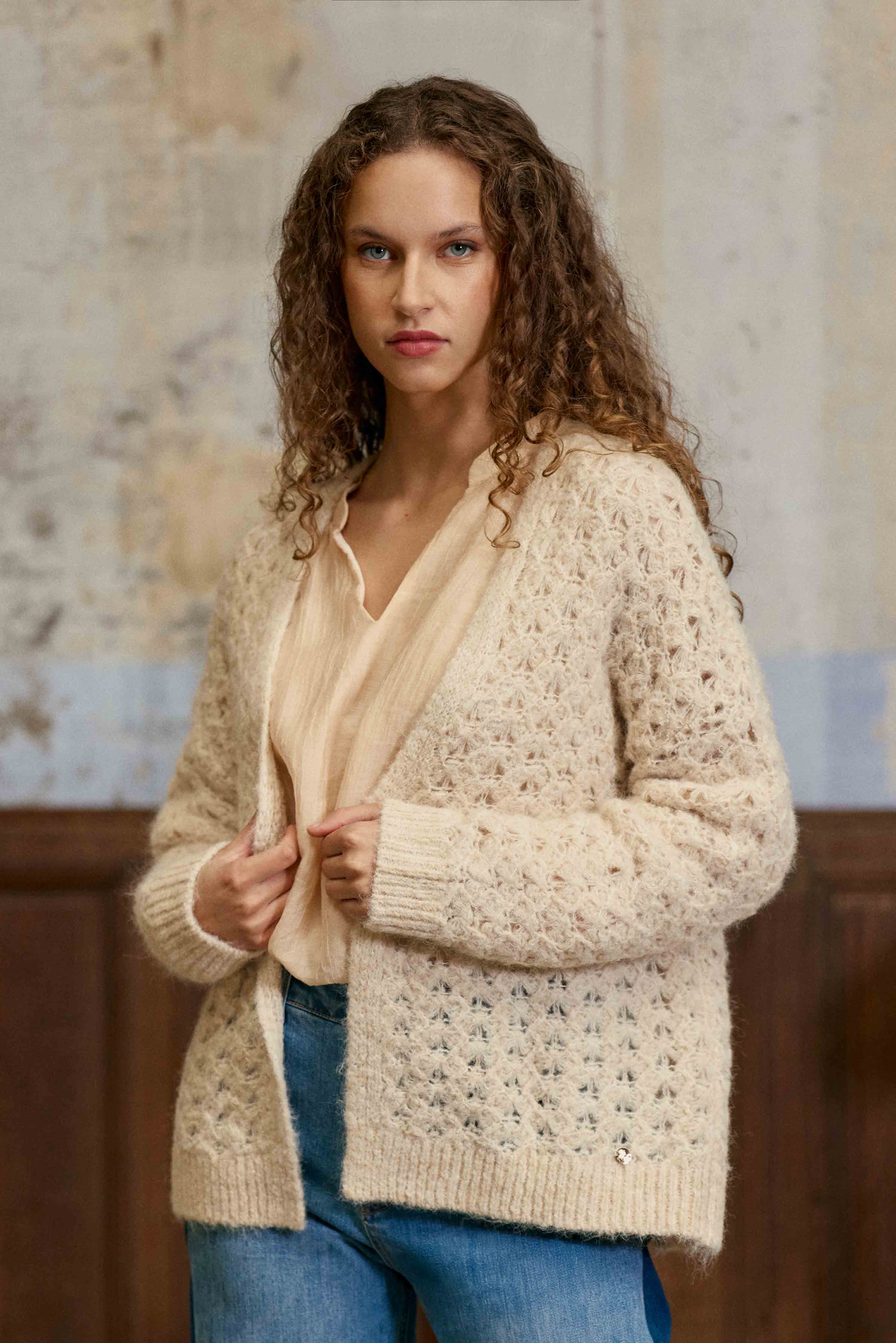 Gilets Gilet - MILENE - 13-beige Clair femme beige La Petite Etoile Gilets Gilet - MILENE - 13-beige Clair femme beige Beige