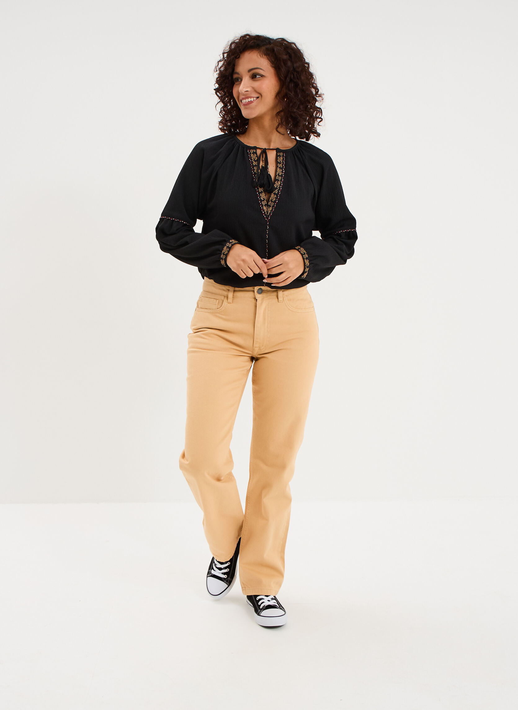 Pantalons droit Pantalon - MIS3_PSTRAIGHTCOLOR femme beige LIBERTO Pantalons droit Pantalon - MIS3_PSTRAIGHTCOLOR femme beige Beige