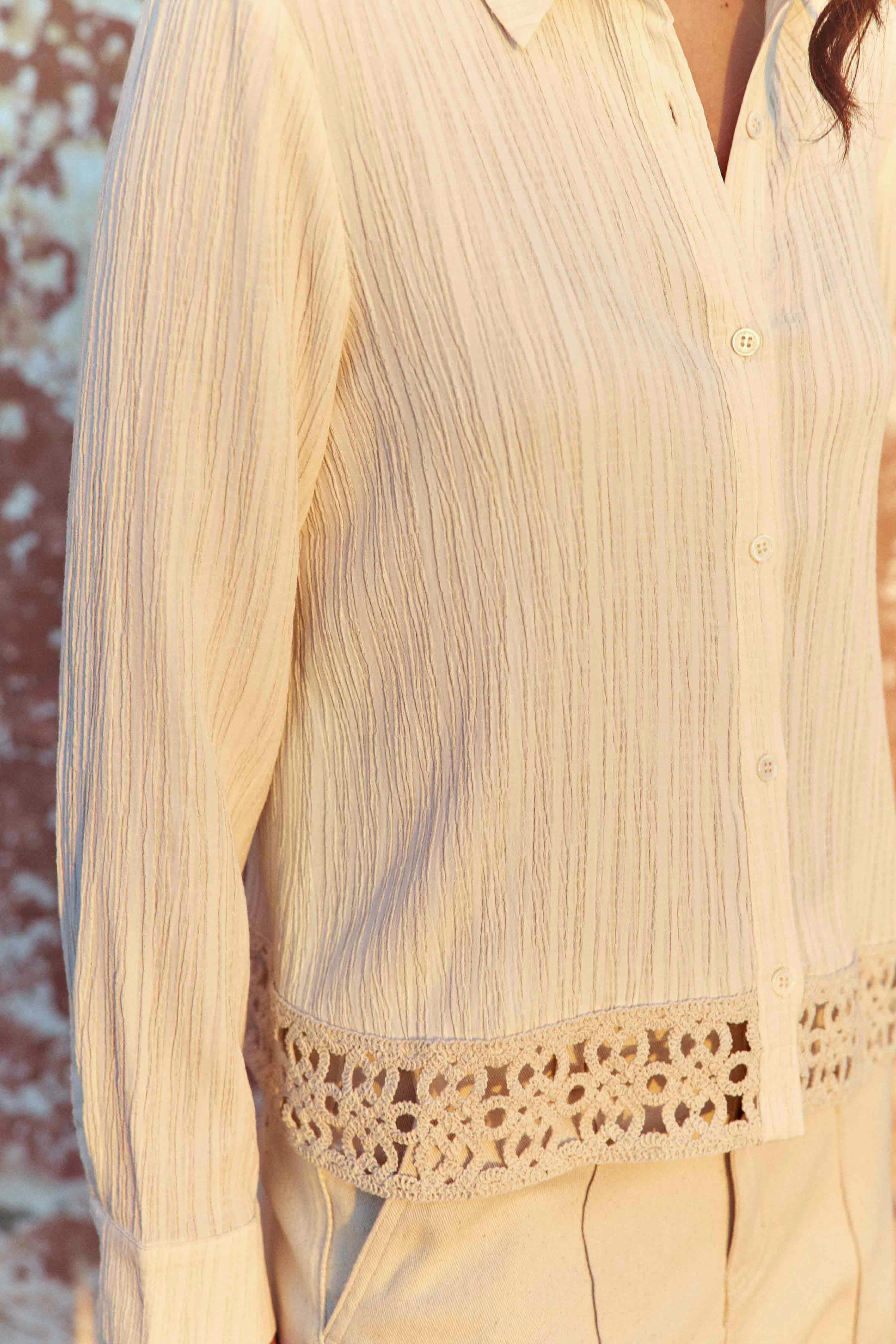 Chemises Chemise - CHARLOTTE - 11-ecru femme beige La Petite Etoile Chemises Chemise - CHARLOTTE - 11-ecru femme beige Ecru