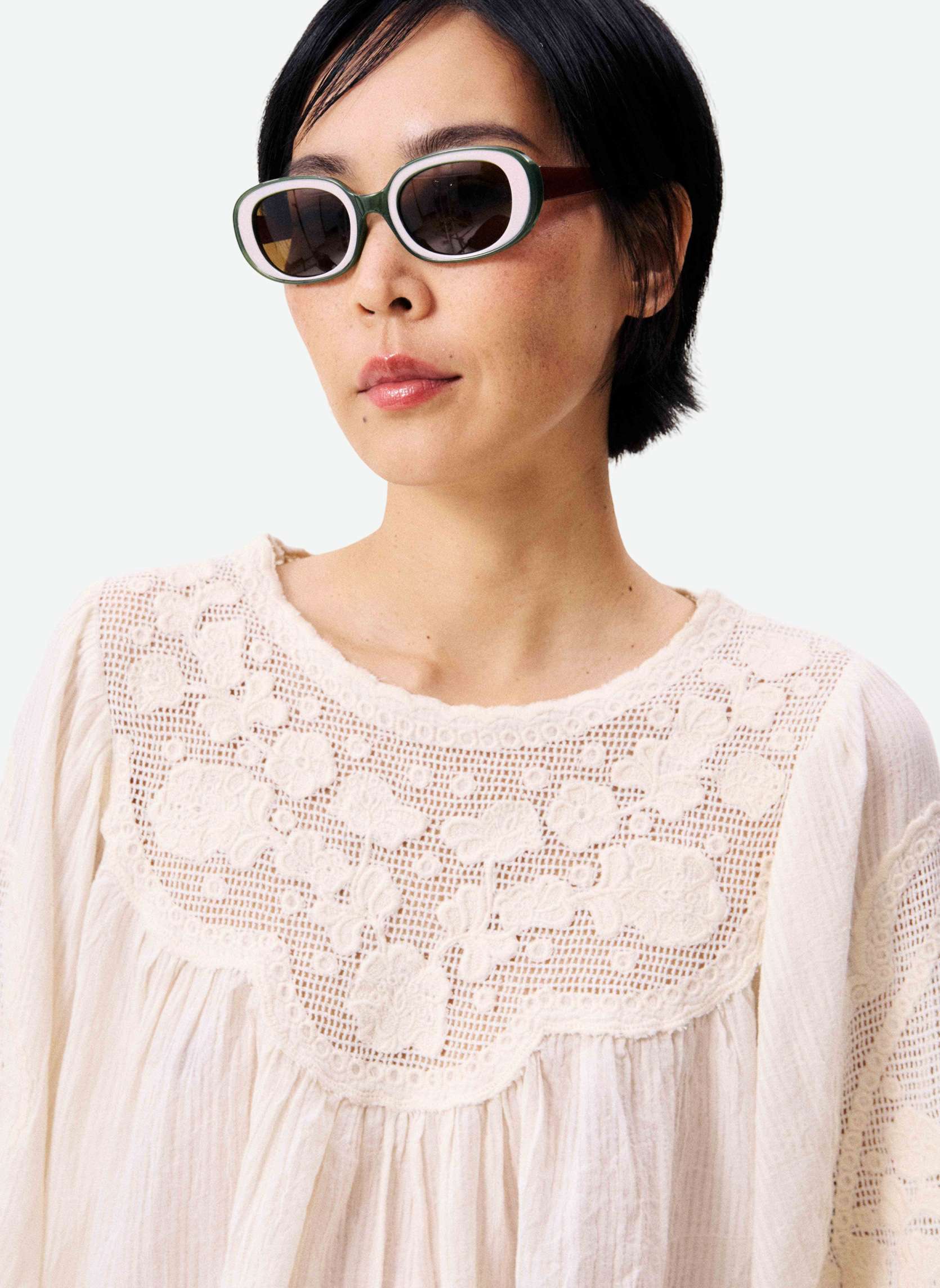 Blouses ACASTE femme beige FRNCH Blouses ACASTE femme beige Crème