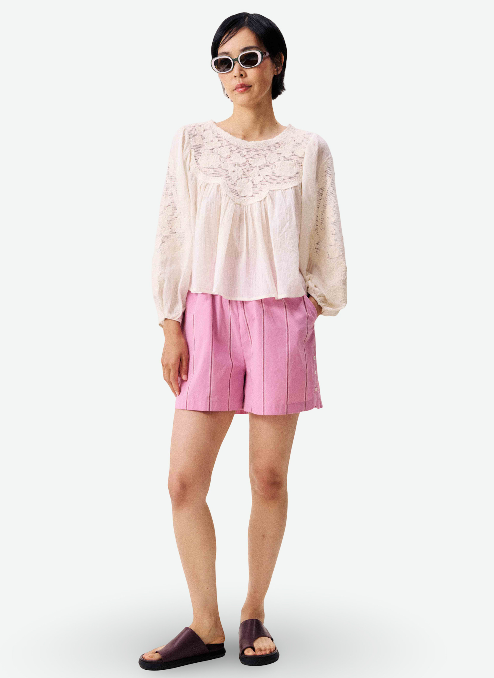 Blouses ACASTE femme beige FRNCH Blouses ACASTE femme beige Crème