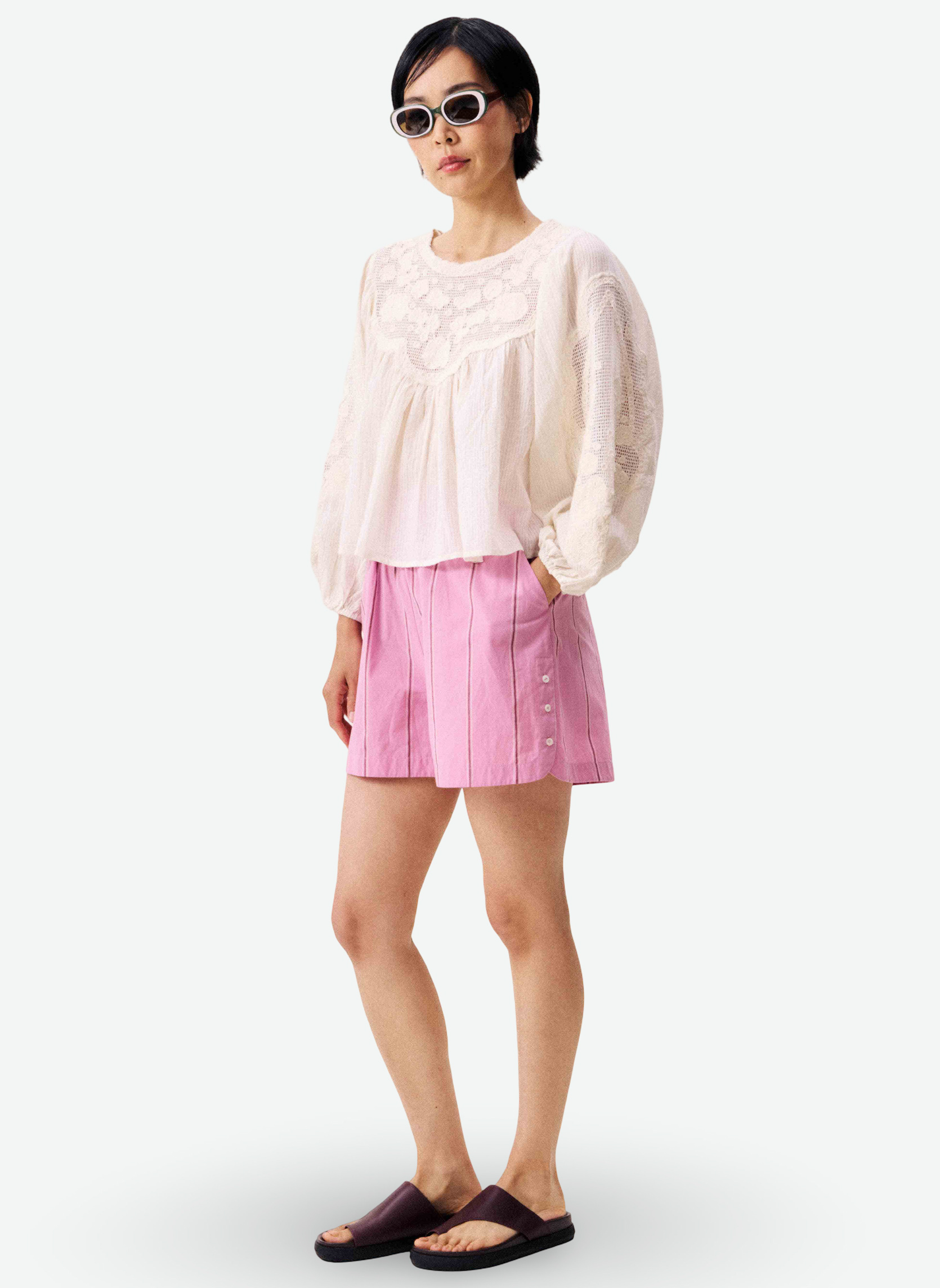 Blouses ACASTE femme beige FRNCH Blouses ACASTE femme beige Crème