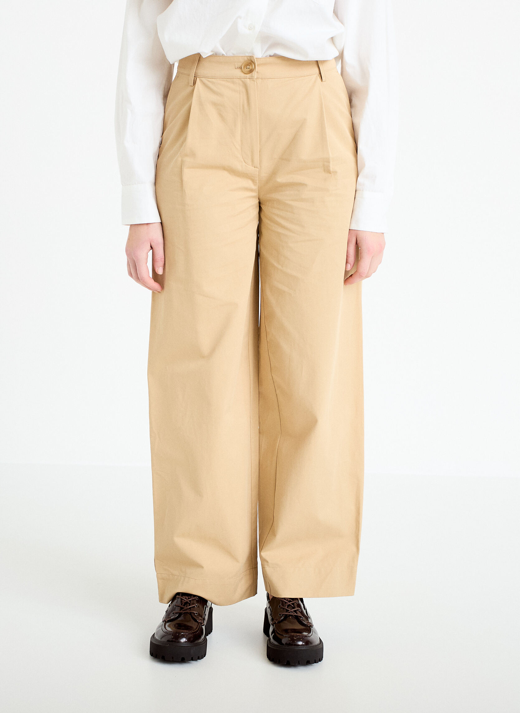 Pantalons droit CHINOTRIP femme beige Cache Cache Pantalons droit CHINOTRIP femme beige Beige