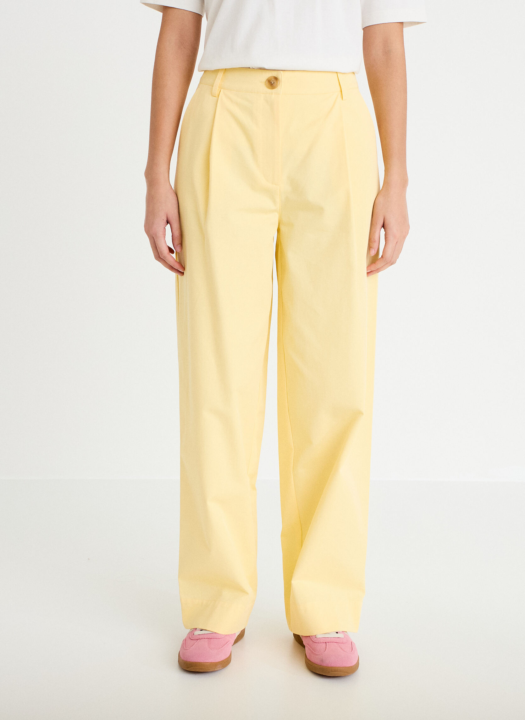 Pantalons droit CHINOTRIP femme jaune Cache Cache Pantalons droit CHINOTRIP femme jaune Jaune