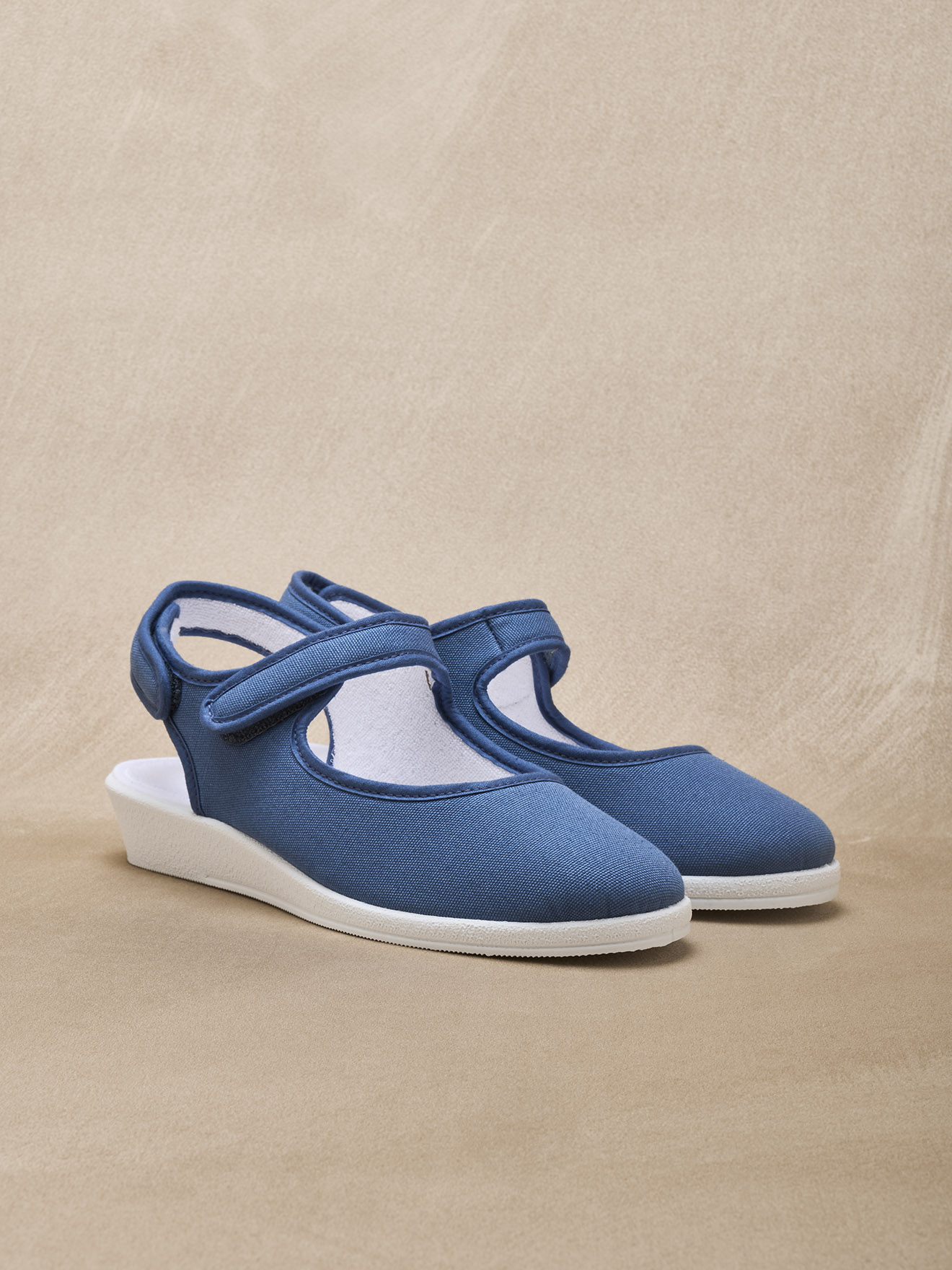Sandales PANTOUFLES femme bleu Pediconfort Sandales PANTOUFLES femme bleu Bleu denim