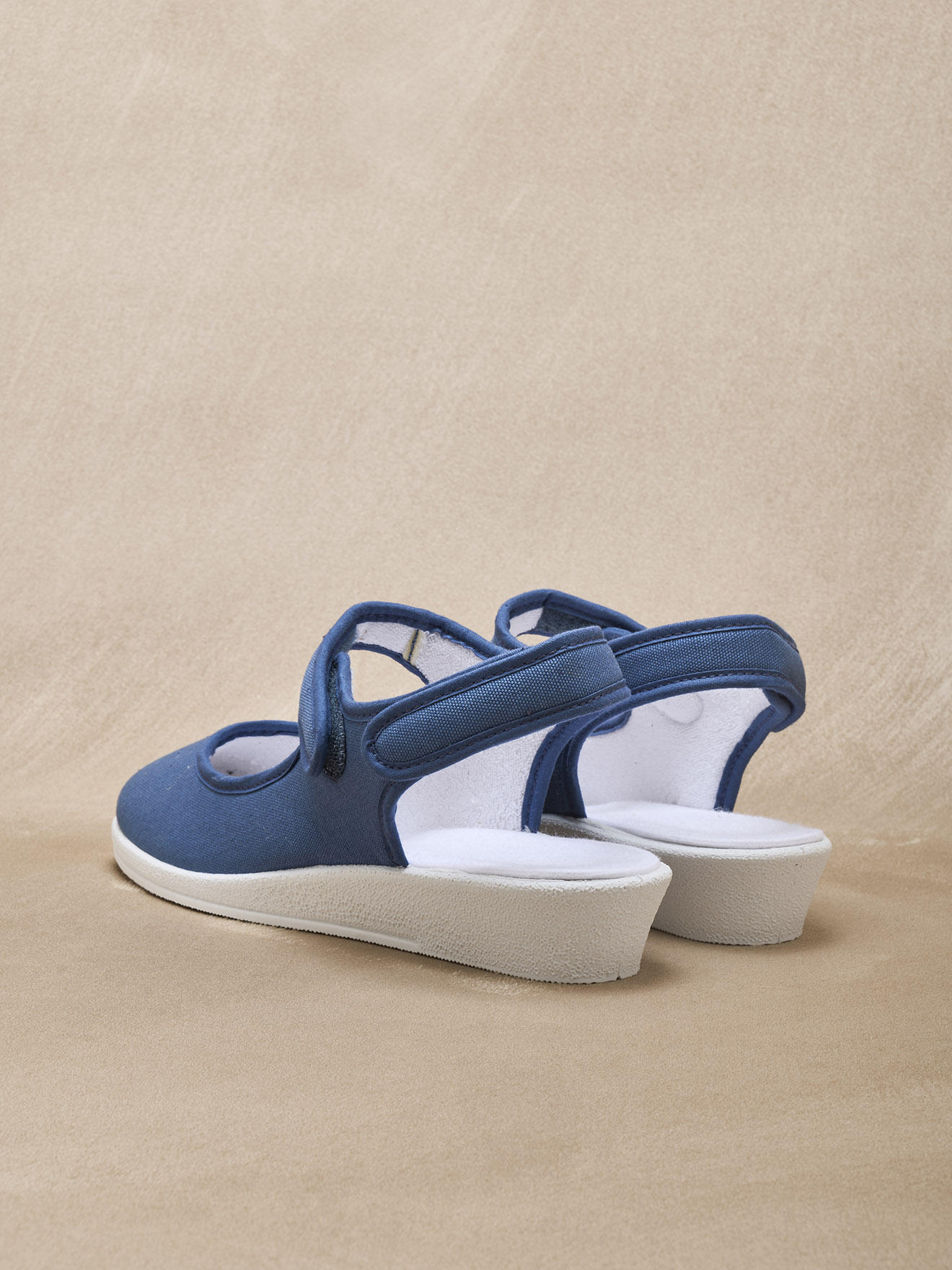 Sandales PANTOUFLES femme bleu Pediconfort Sandales PANTOUFLES femme bleu Bleu denim
