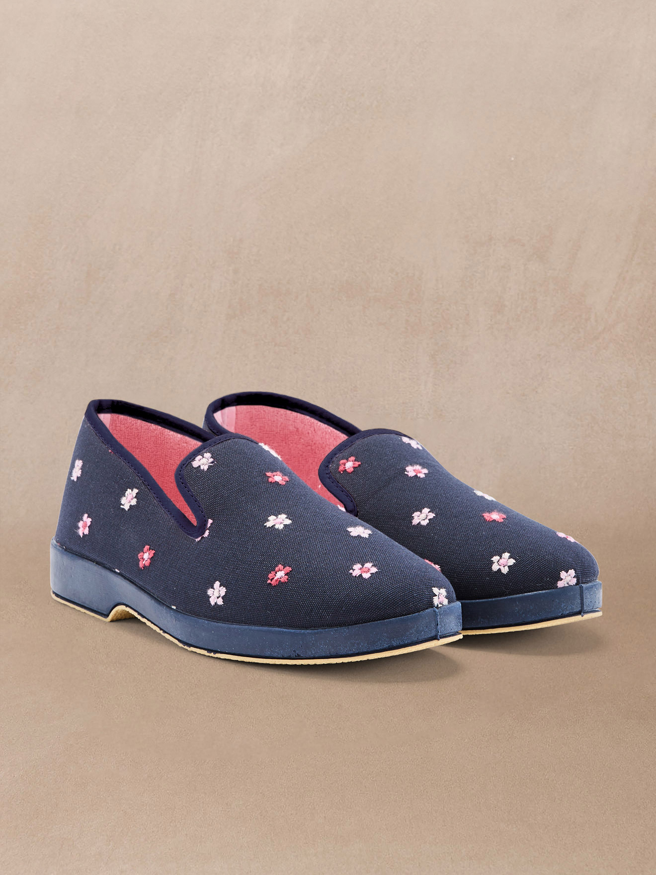 Chaussons PANTOUFLES femme bleu Pediconfort Chaussons PANTOUFLES femme bleu Bleu marine