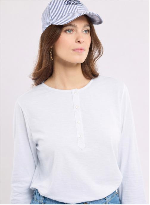 Armor Lux Tee-shirts T-shirt 75958 placid blue femme blanc