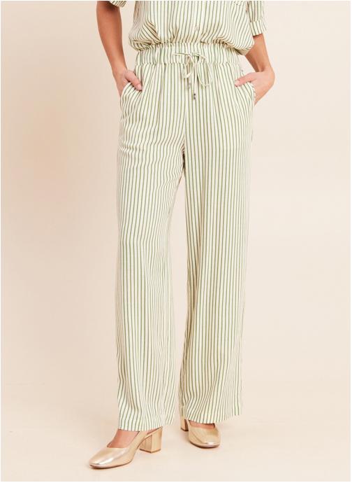 Bréal Pantalons droit PEADISTRIPE femme blanc