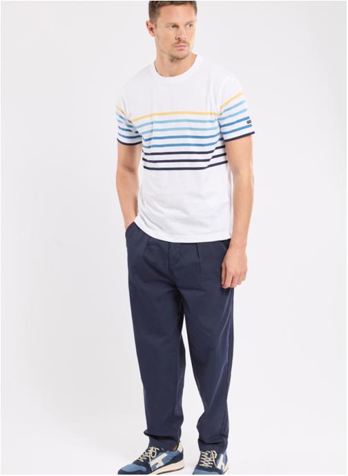 Armor Lux Pantalons droits Chino 74835 gravel homme bleu