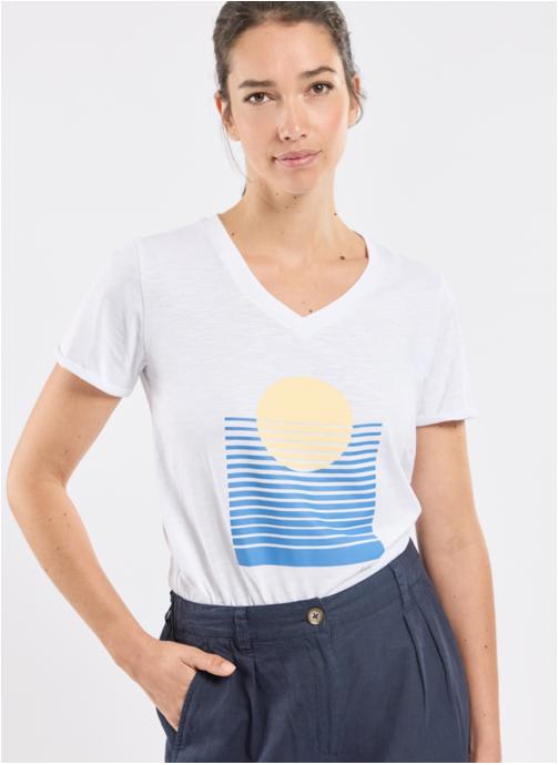 Bermudes Tee-shirts T-shirt Clorys blanc femme blanc