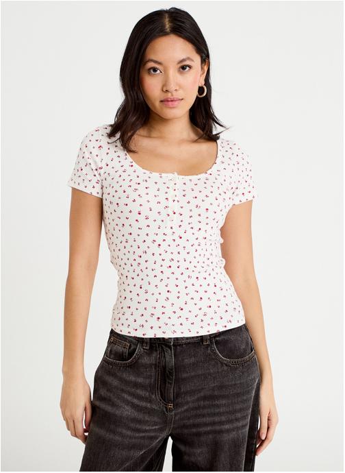 Cache Cache Tee-shirts KRIBOUTONS femme blanc
