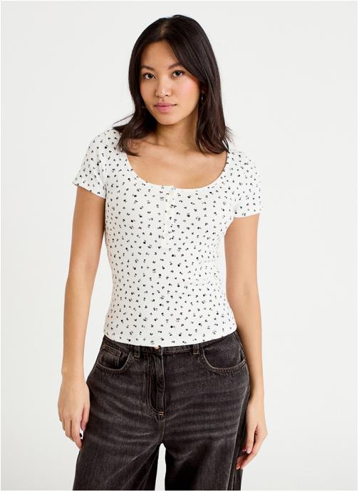 Cache Cache Tee-shirts KRIBOUTONS femme blanc