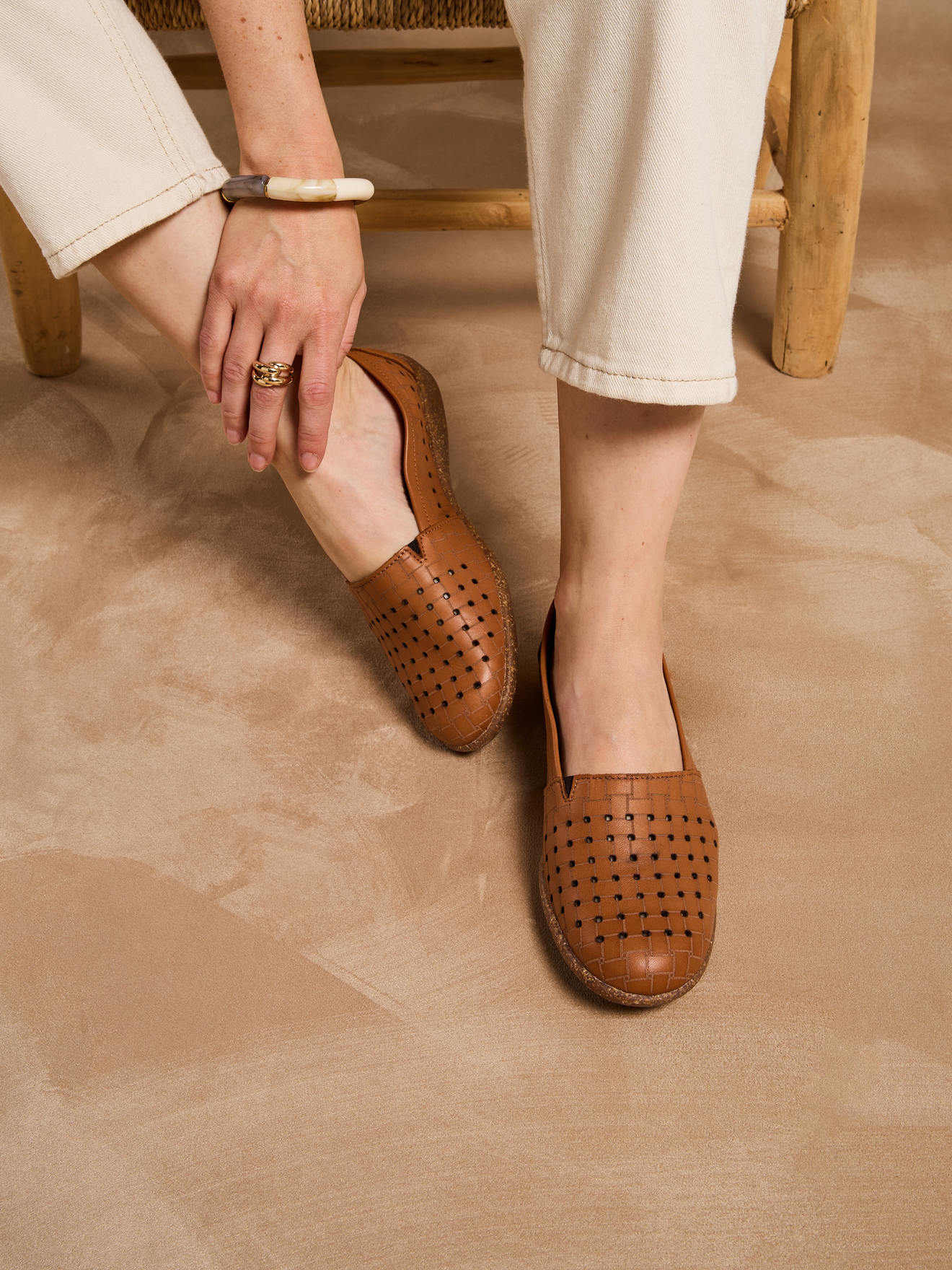 Mocassins BALLERINE femme marron Pediconfort Mocassins BALLERINE femme marron Camel
