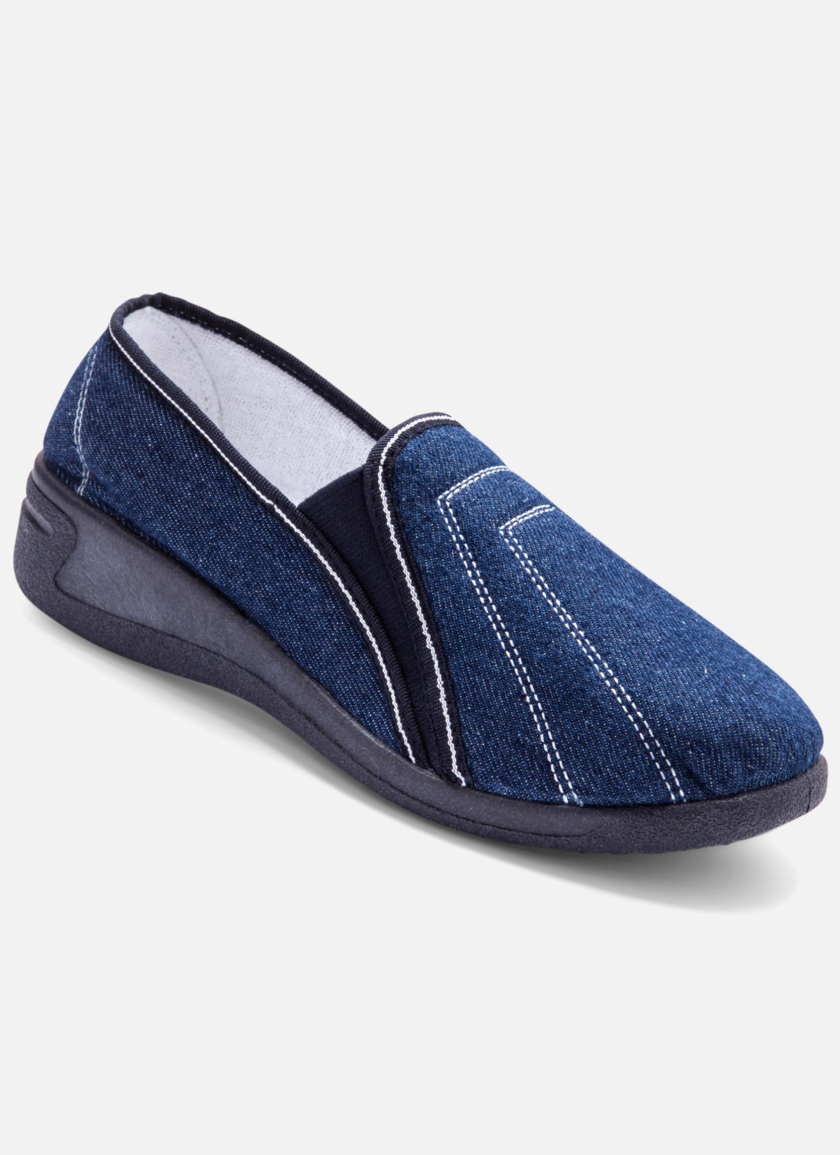 Chaussons PANTOUFLES femme bleu Pediconfort Chaussons PANTOUFLES femme bleu Bleu
