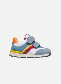 Baskets basses Sneakers DARM VL. Céleste-Blanc garçon jaune