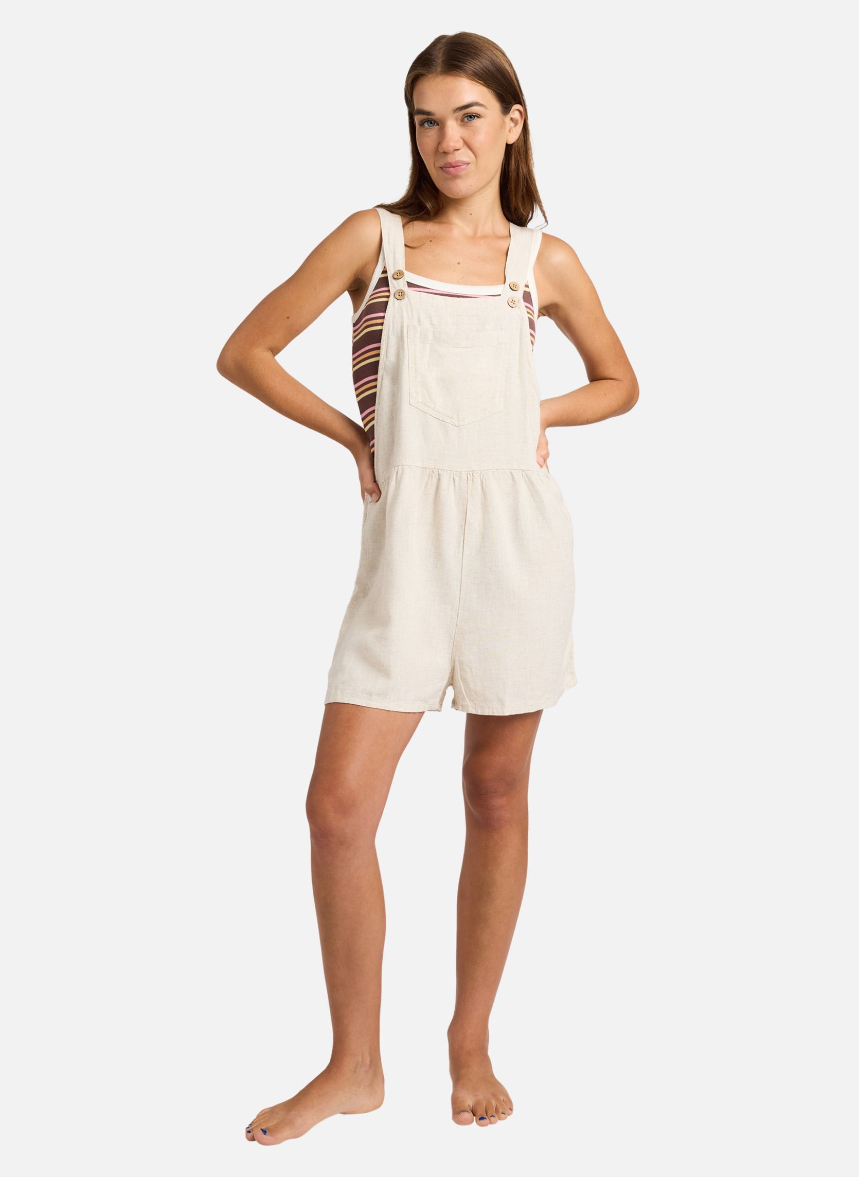 Salopettes Easy Isle Mini femme beige Roxy Salopettes Easy Isle Mini femme beige Beige