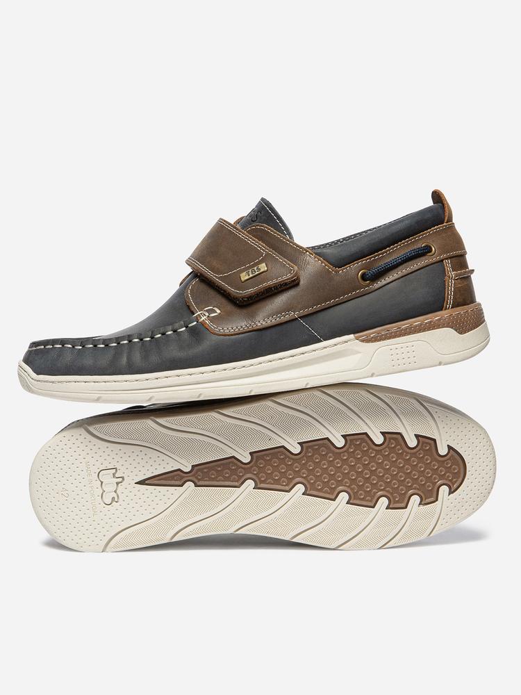Pediconfort - Bateaux Homme Avec Patte Scratch - Confort Cuir