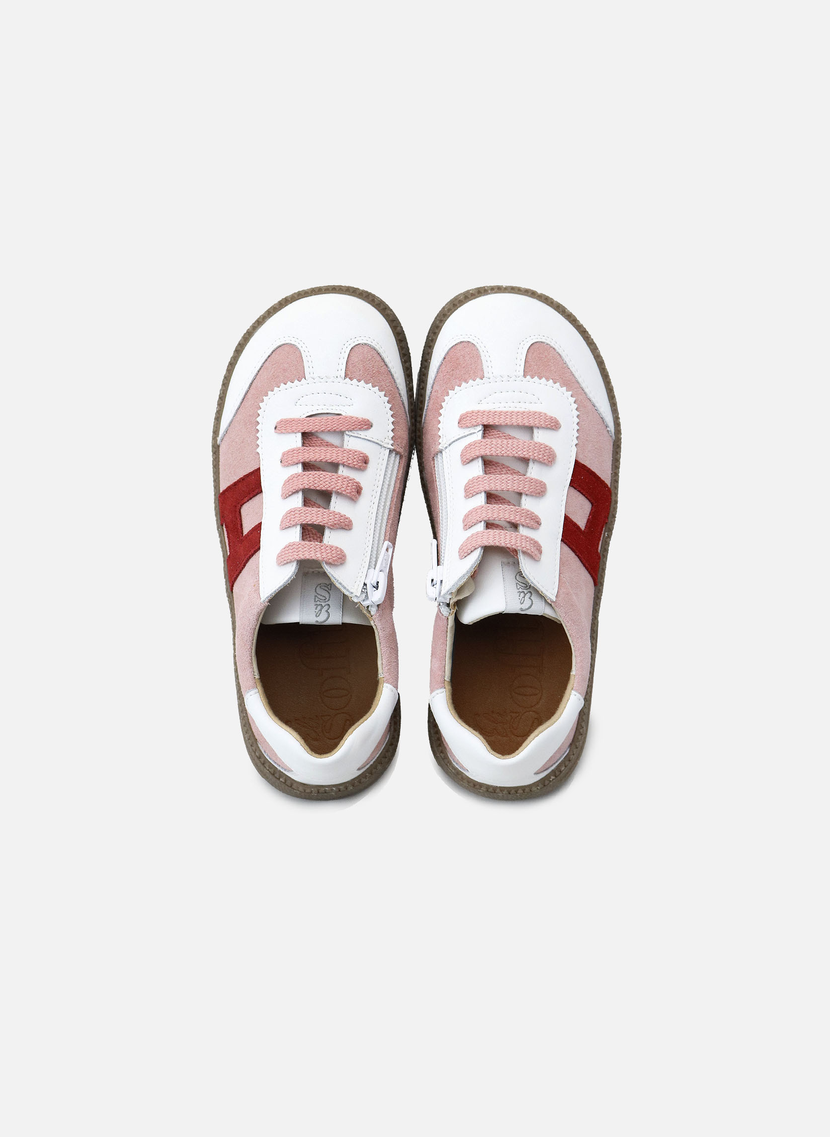 Baskets basses Baskets cuir 58012AN-NAPA-BLANCO Rosa fille rose Eli 1957 Baskets basses Baskets cuir 58012AN-NAPA-BLANCO Rosa fille rose Rose