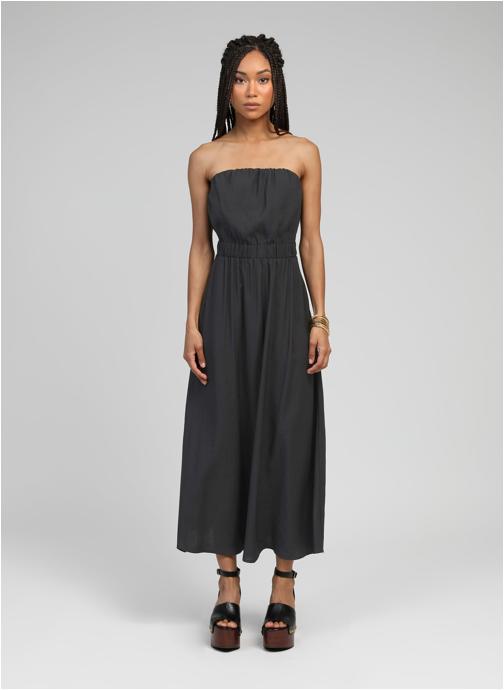 An'ge Robes ROBE LONGUE MILIKO carbone femme noir