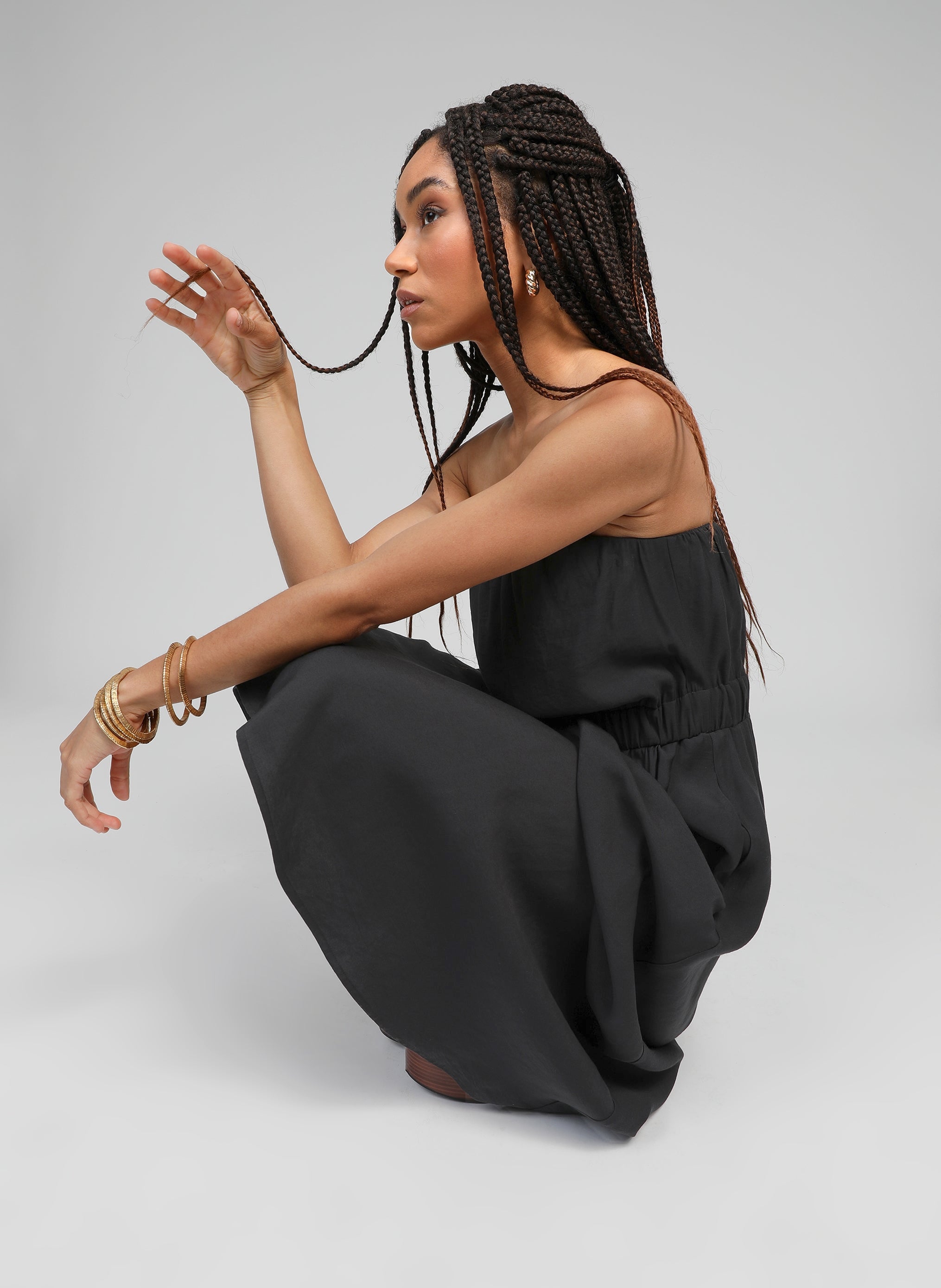 Robes ROBE LONGUE MILIKO carbone femme noir An'ge Robes ROBE LONGUE MILIKO carbone femme noir Noir