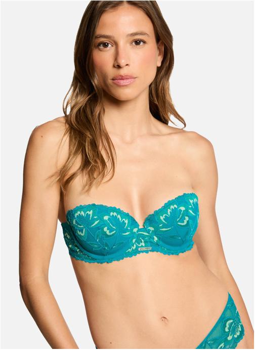 Morgan Brassières Soutien-gorge coques moulées bandeau turquoise Elisa femme bleu