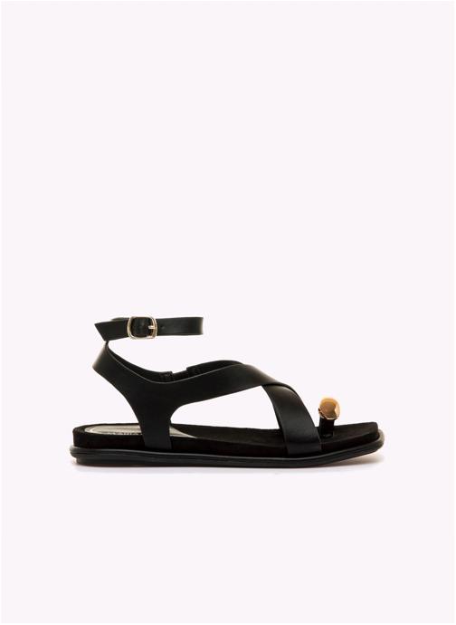 MARIAMARE Sandales Sandales plates Femme MARIAMARE 68733 marron femme noir