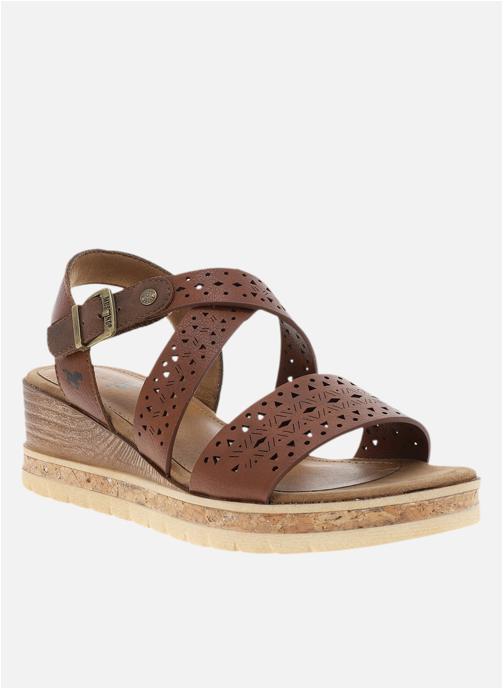 Mustang shoes Sandales Nu-pieds talon compensé bas femme - Marron femme marron