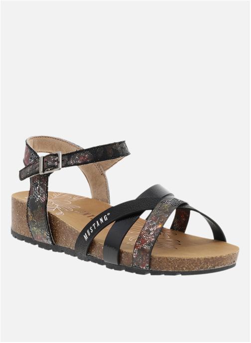 Mustang shoes Sandales Nu-pieds talon compensé bas femme - Noir femme noir