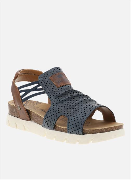 Mustang shoes Sandales Nu-pieds talon compensé bas femme - Bleu femme bleu