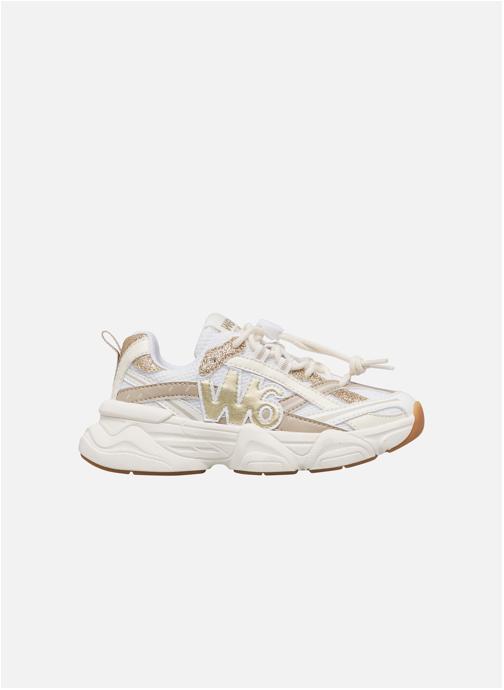 W6YZ Baskets basses Sneakers LUCKY-J. Gris-Rouge garçon blanc