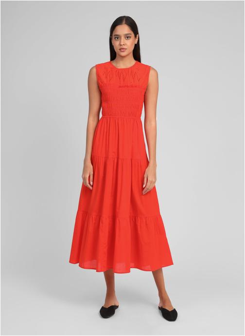 An'ge Robes ROBE MIDI ODAMA piment femme orange