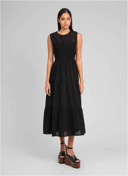 An'ge Robes ROBE MIDI ODAMA noir femme noir