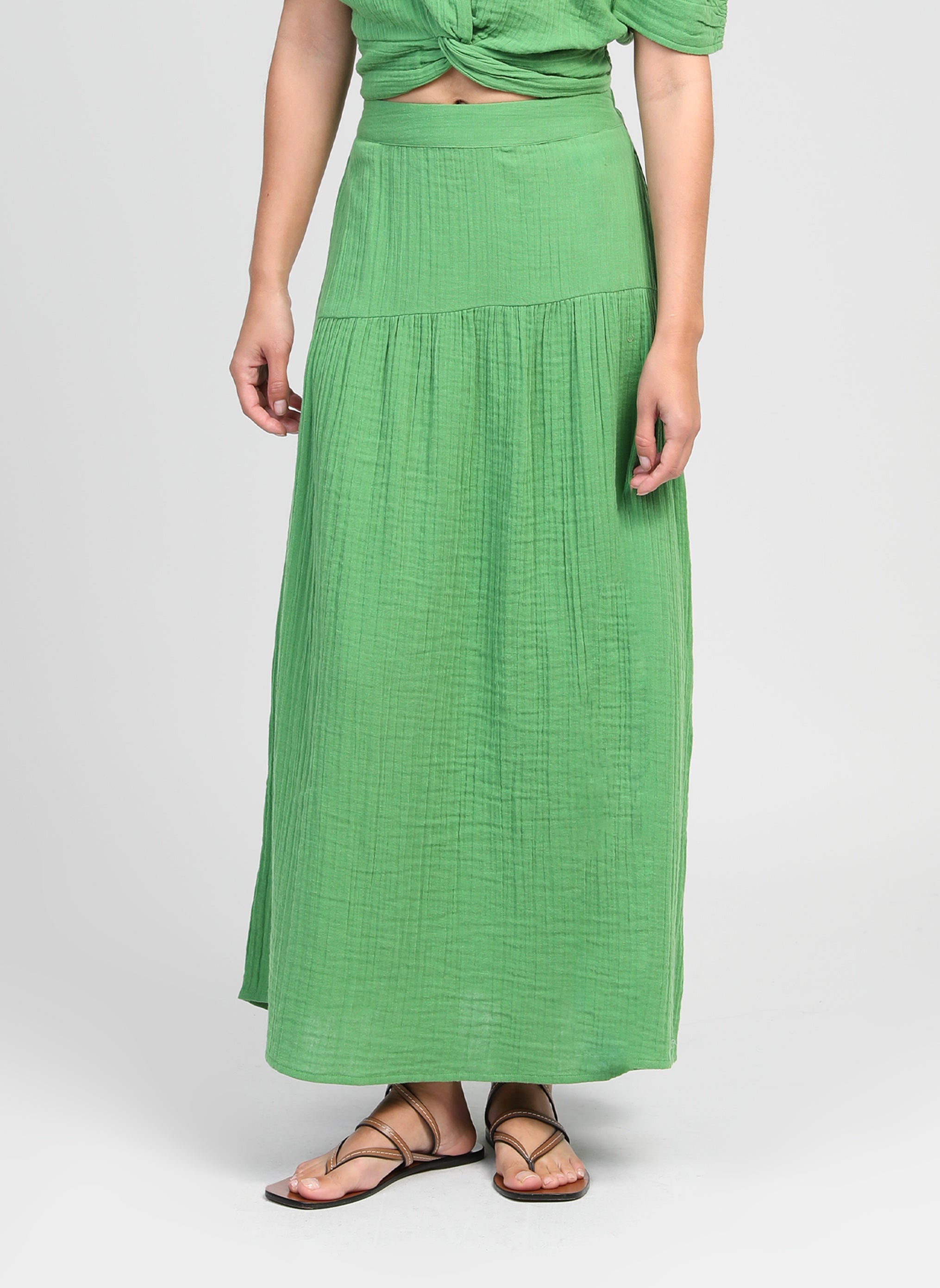 Jupes mi-longues JUPE MIDI RITHA vert femme vert An'ge Jupes mi-longues JUPE MIDI RITHA vert femme vert Vert