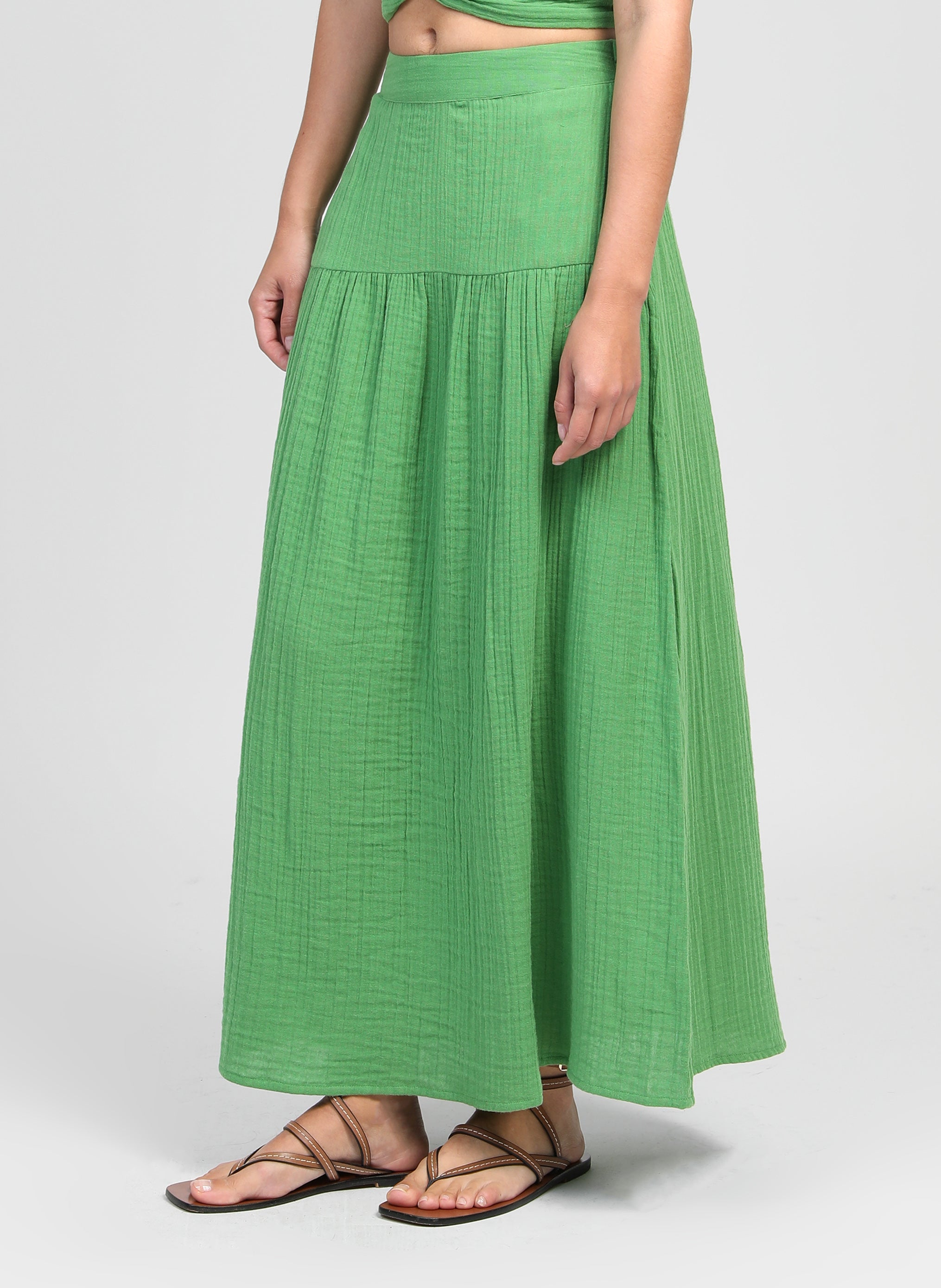 Jupes mi-longues JUPE MIDI RITHA vert femme vert An'ge Jupes mi-longues JUPE MIDI RITHA vert femme vert Vert