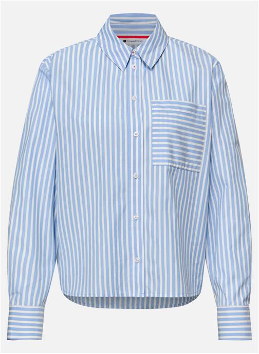 Street One Blouses Chemisier coton à rayures droit - 346434 femme bleu