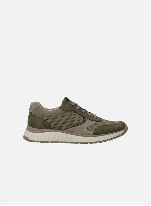 Rieker Baskets basses Baskets running en cuir kaki à talon plat avec des lacets et un zip latéral - 8706CHPE26 homme vert
