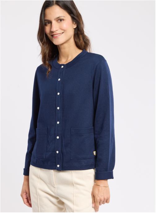 Armor Lux Gilets Cardigan 76088 seal femme bleu