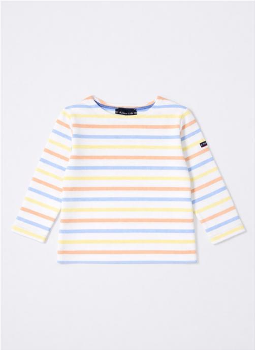 Armor Lux Tee-shirts Marinière Kids blanc/peach nectar/placid blue fille multicolore