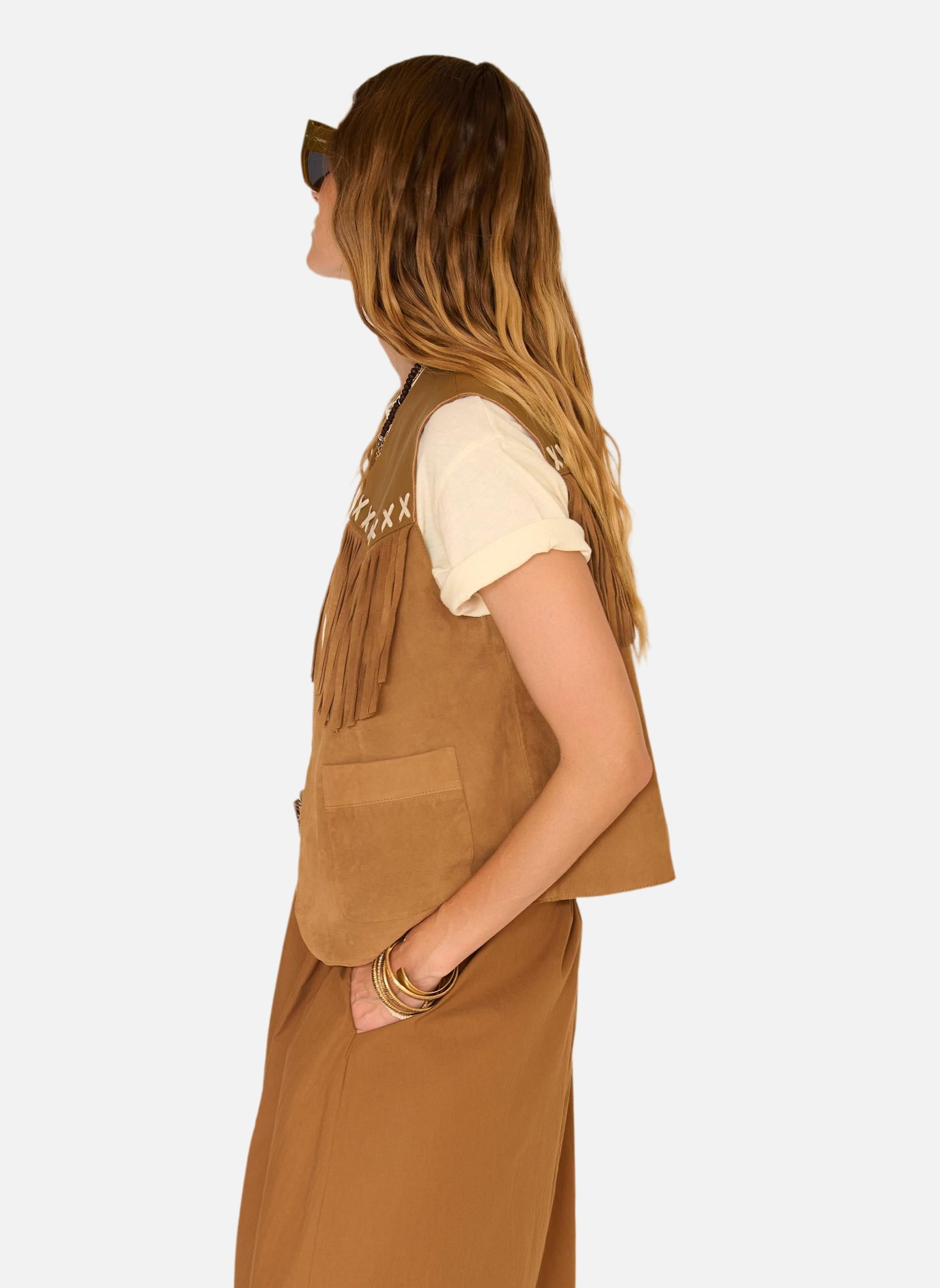 Gilets Gilet Gwen Nuts femme marron MKT Studio Gilets Gilet Gwen Nuts femme marron Marron