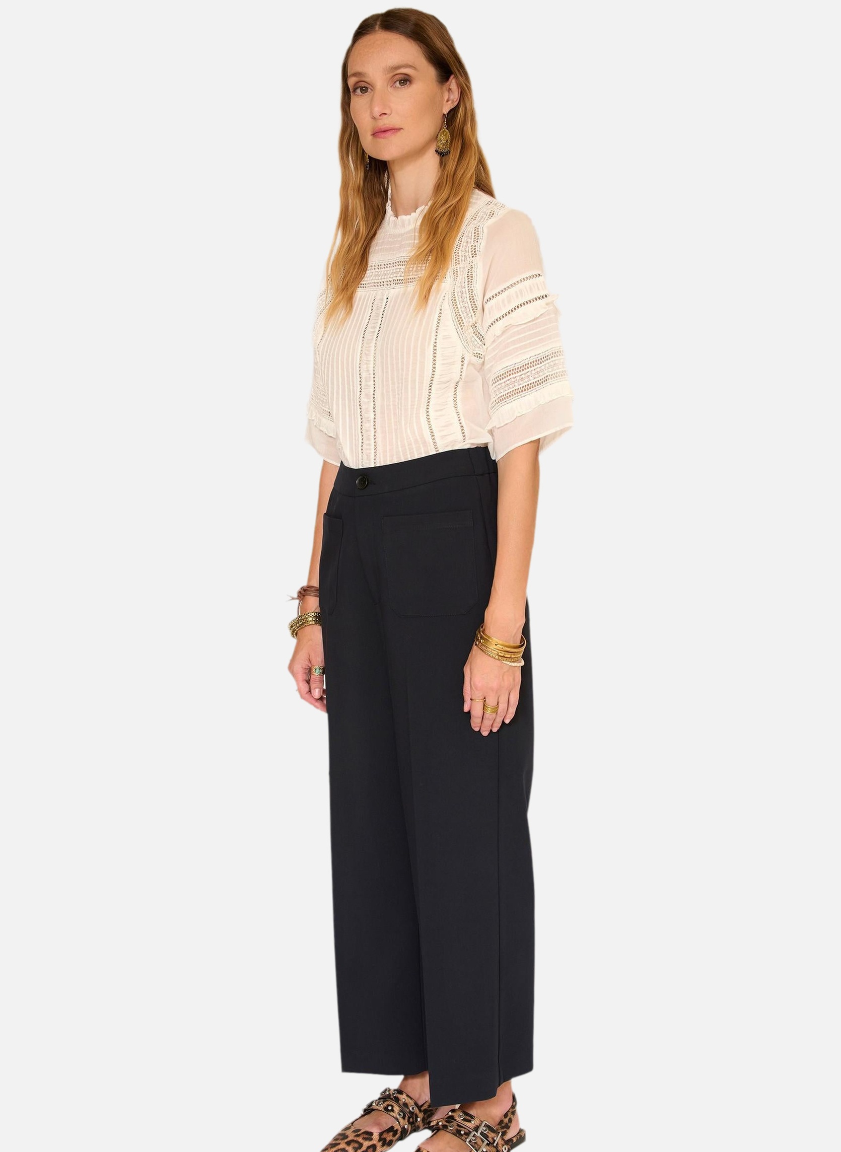 Pantalons droit Pantalon Pacolino Navy femme bleu MKT Studio Pantalons droit Pantalon Pacolino Navy femme bleu Bleu marine