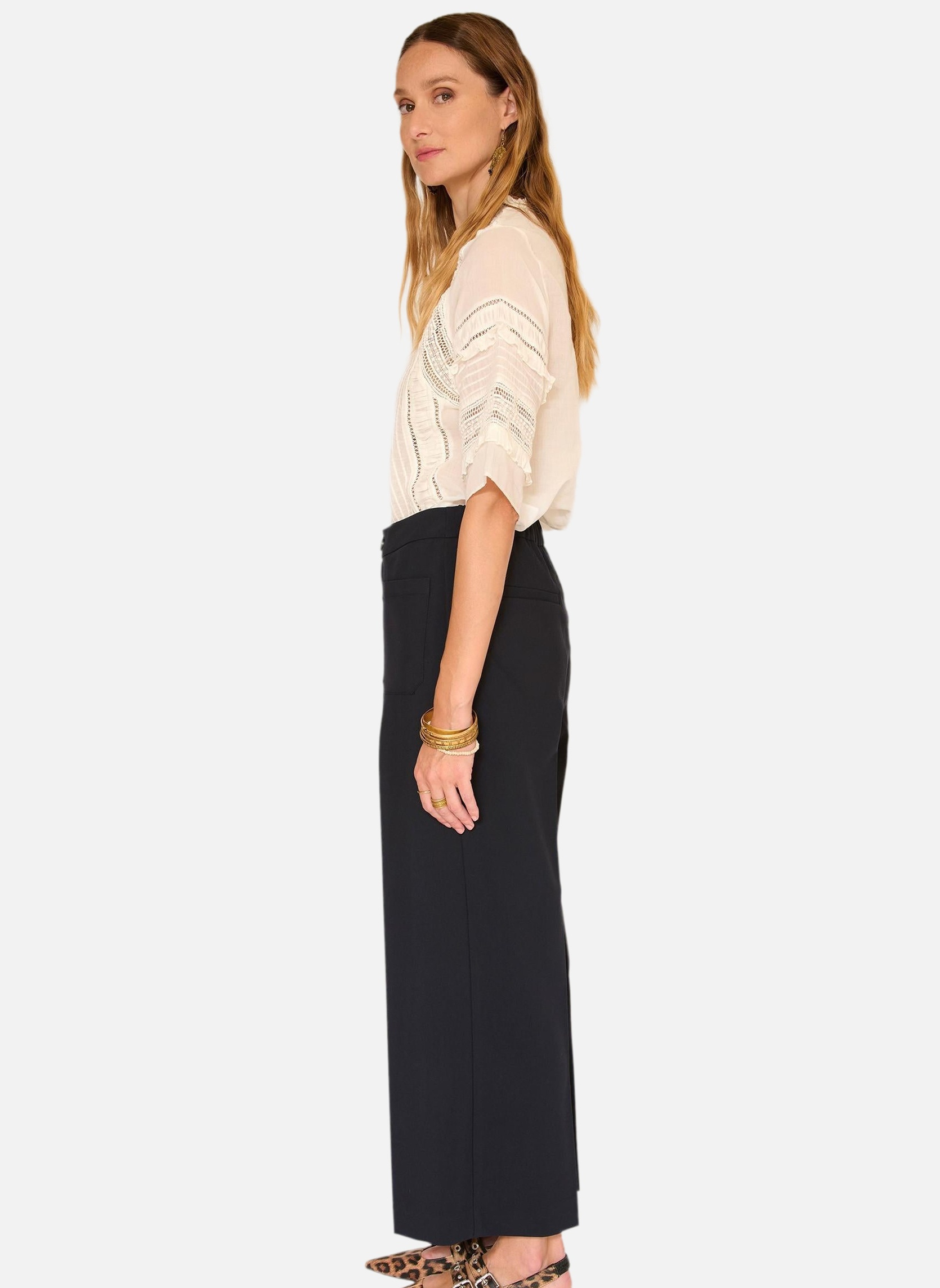 Pantalons droit Pantalon Pacolino Navy femme bleu MKT Studio Pantalons droit Pantalon Pacolino Navy femme bleu Bleu marine
