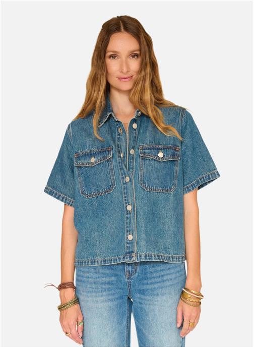 MKT Studio Chemises Chemise Celita Tokyo Black Denim Grey San Antonio Wash femme bleu