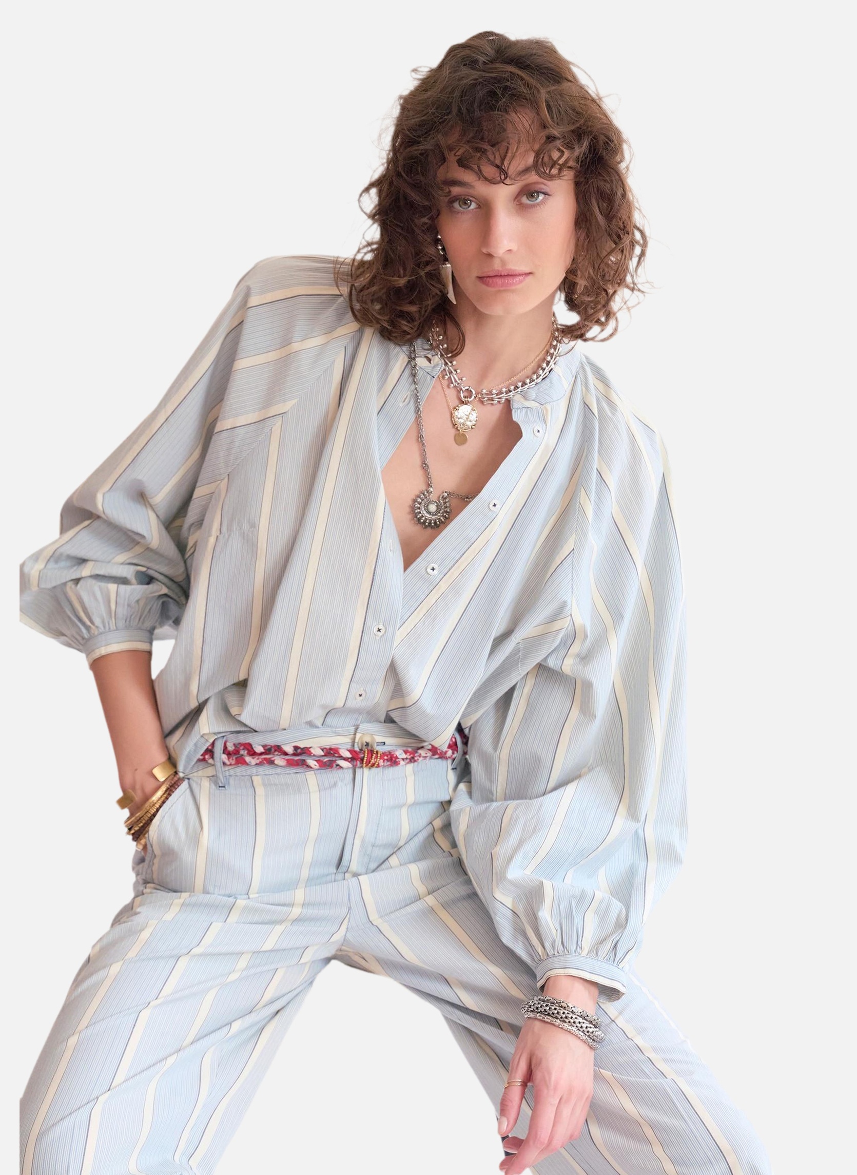 Chemises Chemise Hatice Blue femme bleu MKT Studio Chemises Chemise Hatice Blue femme bleu Bleu