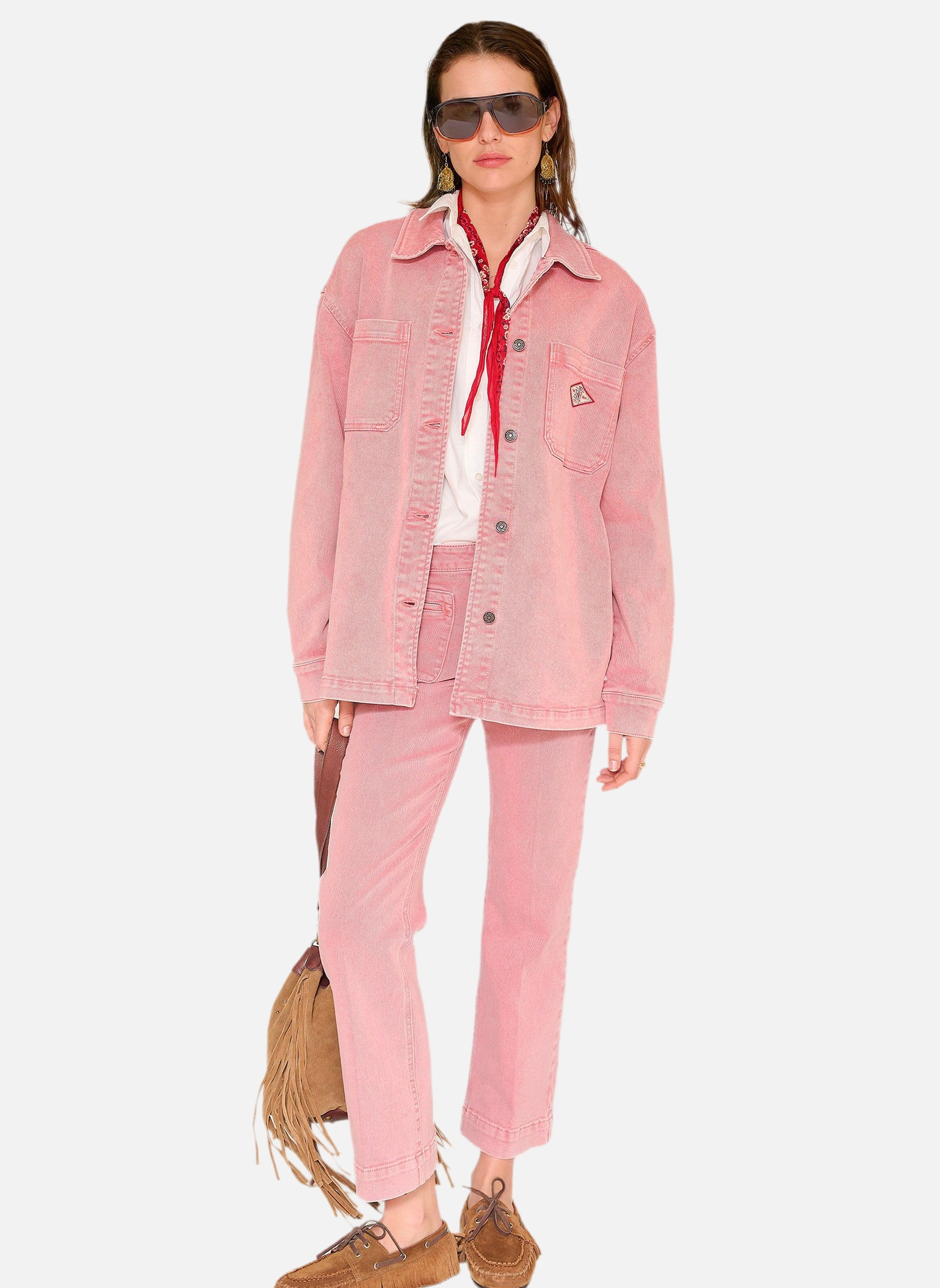 Vestes Veste Chemise Willy Pacific Drill Klein femme rose MKT Studio Vestes Veste Chemise Willy Pacific Drill Klein femme rose Rose pastel