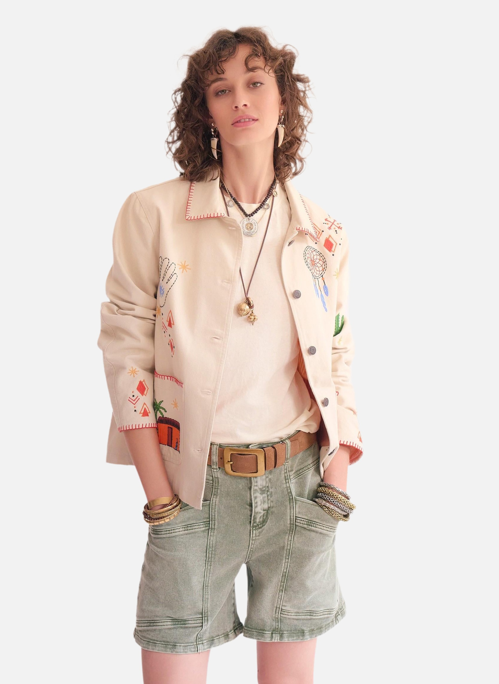 Vestes Veste Varcisse Natural femme beige MKT Studio Vestes Veste Varcisse Natural femme beige Ivoire