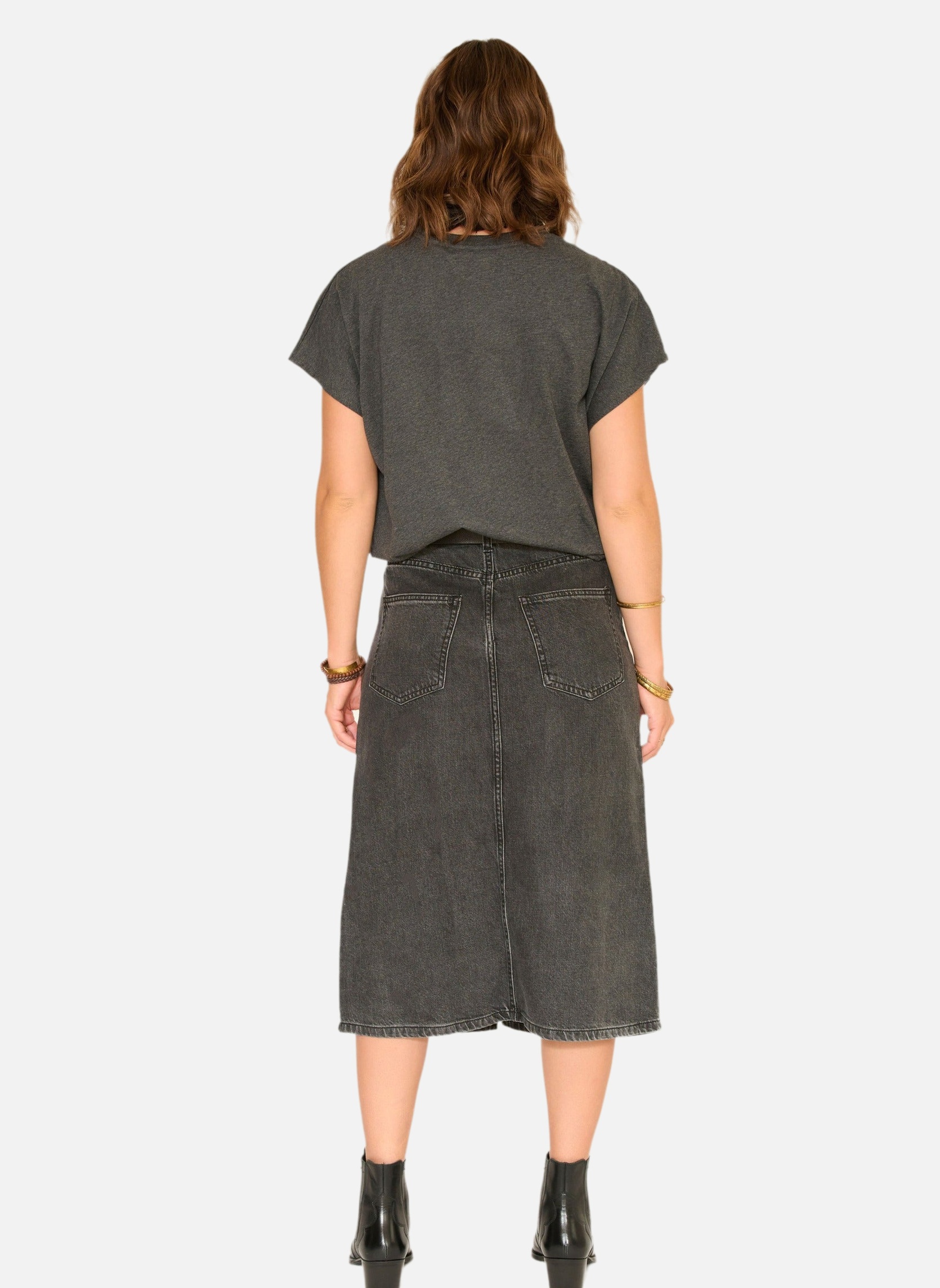 Jupes mi-longues Jupe En Jean Uni Joie Tokyo Black Denim femme noir MKT Studio Jupes mi-longues Jupe En Jean Uni Joie Tokyo Black Denim femme noir Noir denim